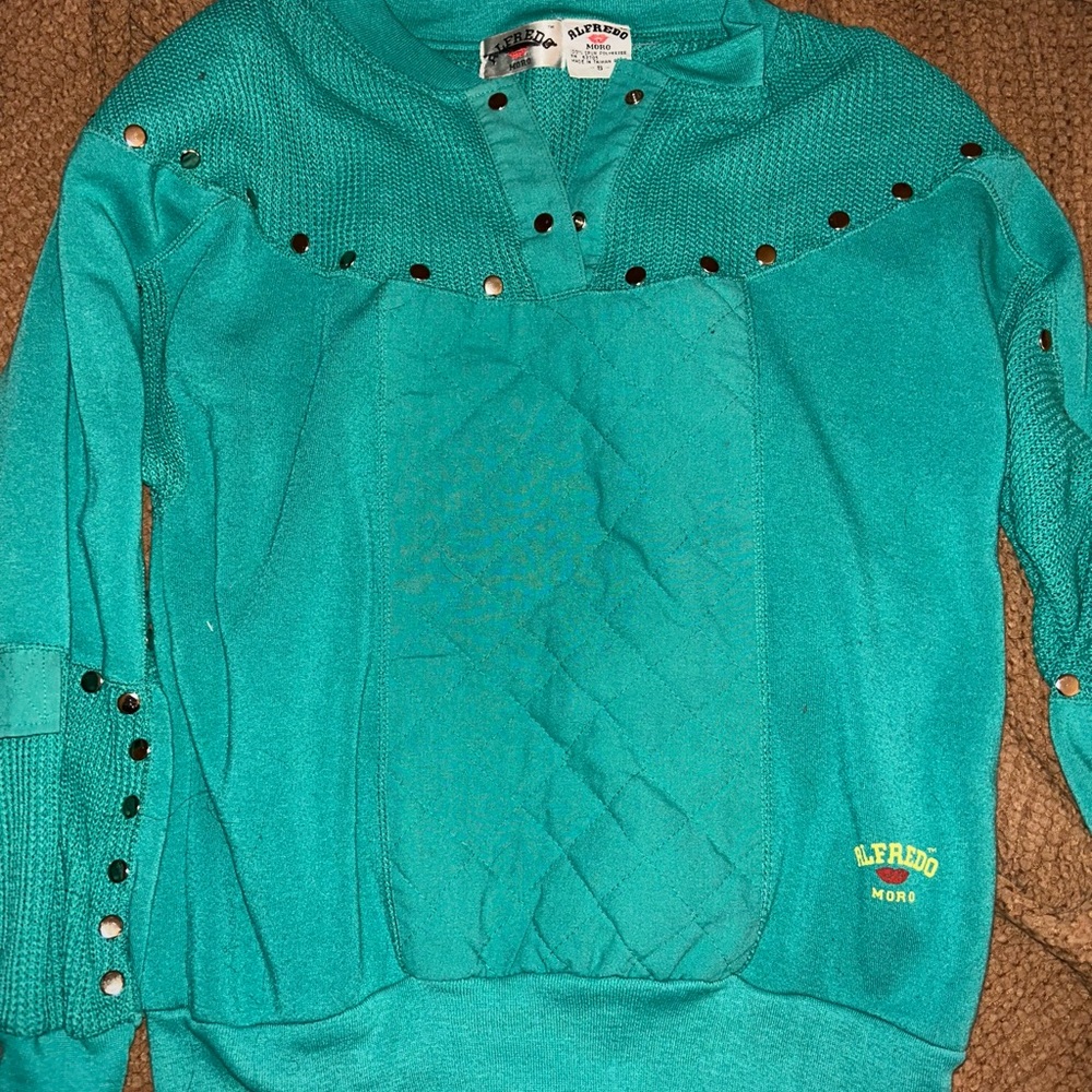 80s Alfredo Moro Henley Style Sweatshirt